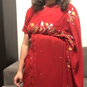 Georgette saree with matching blouse